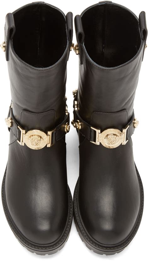 versace greca medusa leather driving shoes|Versace Medusa boots.